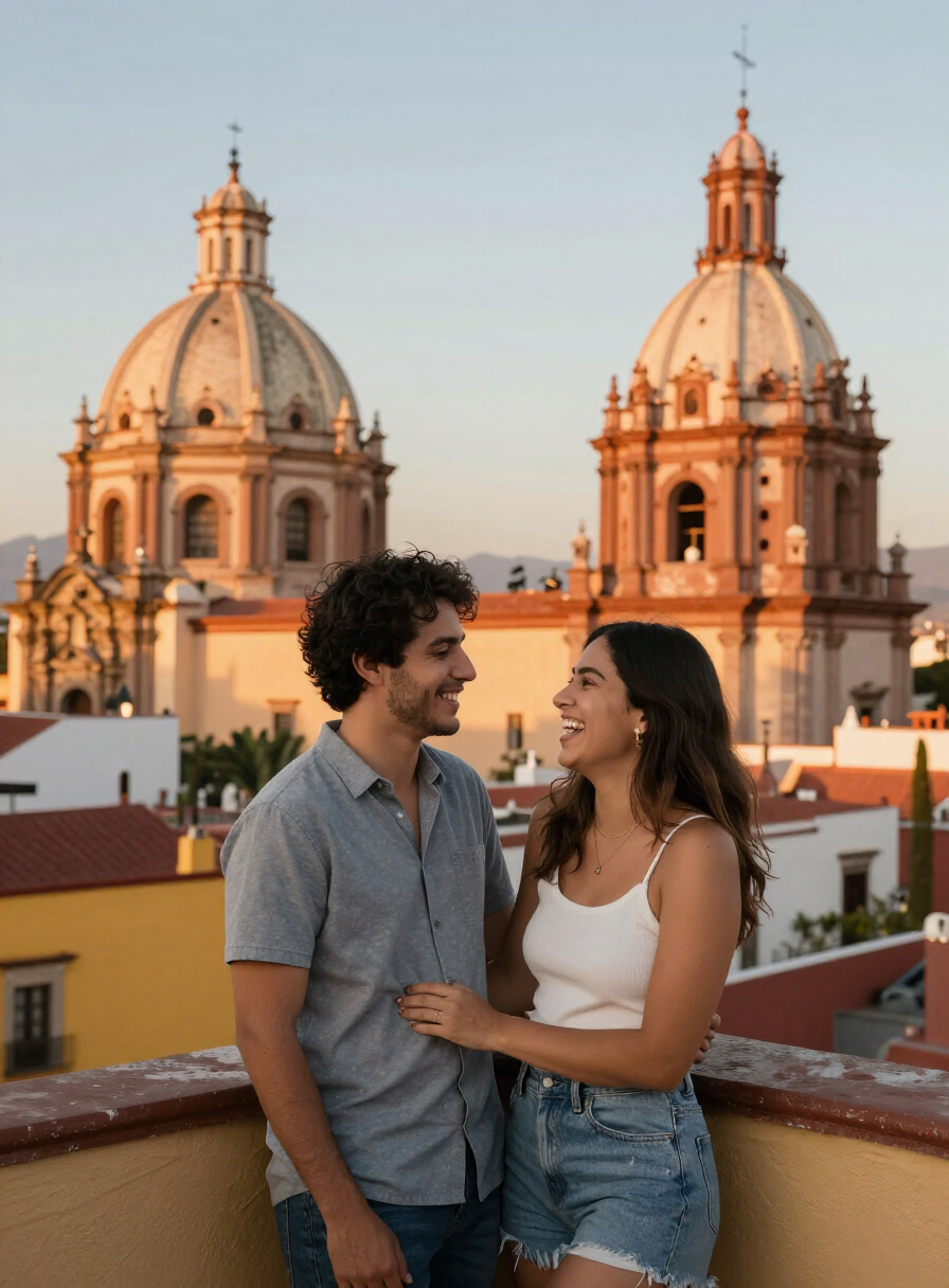 Pareja disfrutando de un viaje